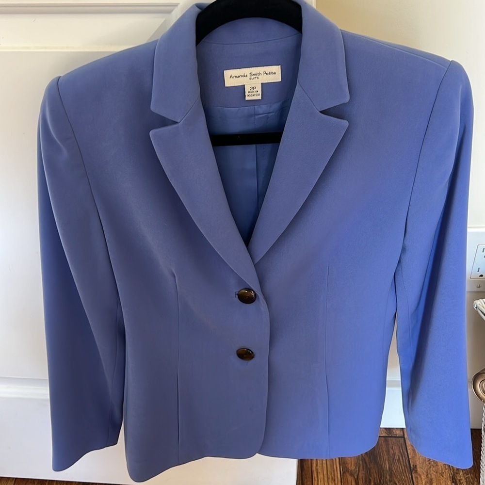 Vintage Amanda Smith periwinkle blazer 2P